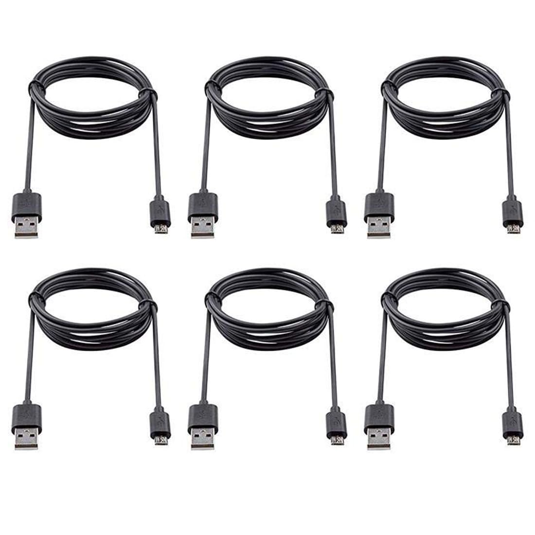 Micro USB Cable 6-Pack 3ft - Android Charger Cord for Samsung Galaxy S7 S6 Edge J7 S5 Note