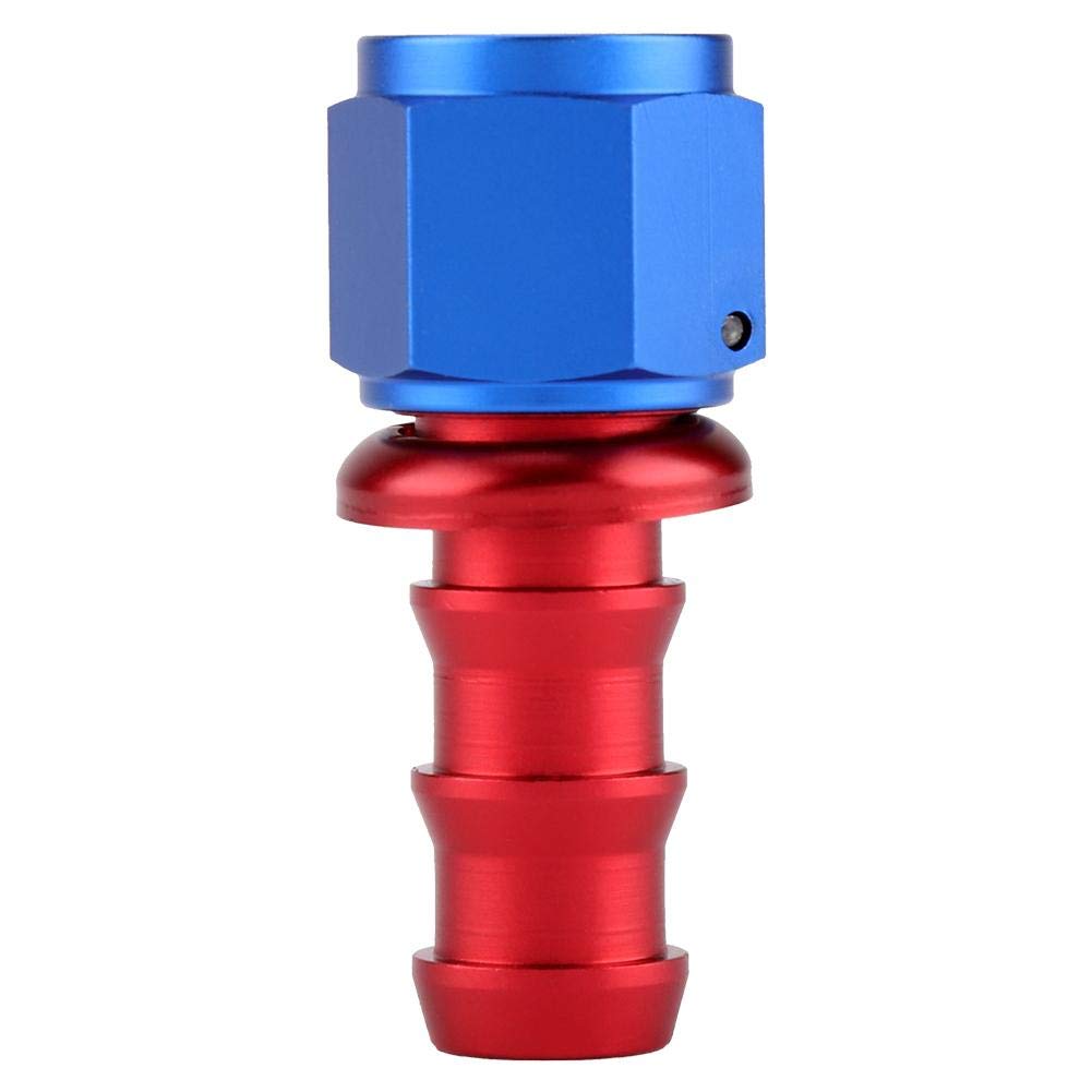 Qiilu Fuel Hose End Fitting, AN10 Straight 45 90 180 Degree Push On Lock Oil Gas Fuel Line Hose End Male Fitting Straight Fuel Line Hose End Fitting(0°)