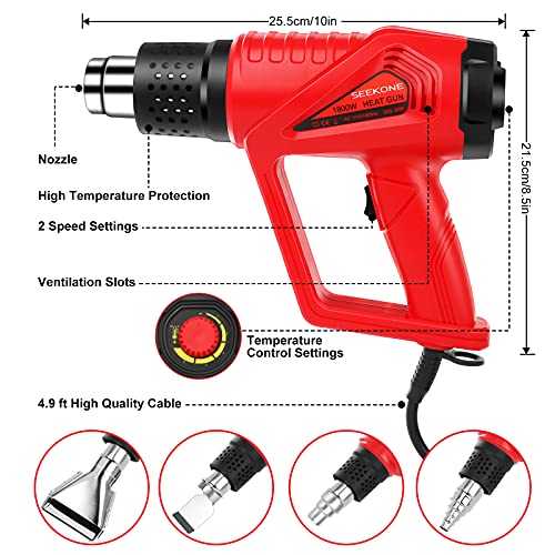 Heat-Gun-SEEKONE-1800W-Heavy-Duty-Hot-Air-Gun-Kit-Variable-Temperature-Control-with-2-Temp-Settings-1221202-4-Nozzles-and-Overload-Protection-for-Crafts-Stripping-Paint-Shrinking-PVC