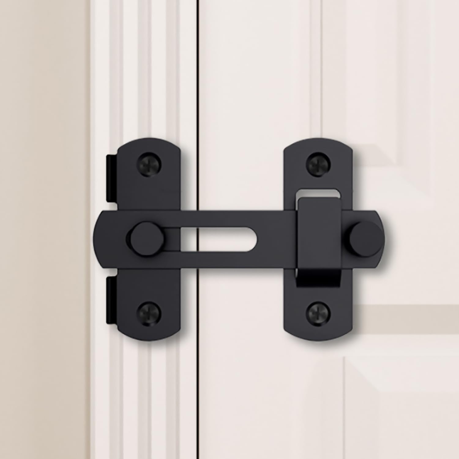 Juego De 2 Cierres Puerta Seguridad 4 Pulgadas Para Granero, Pestillo Abatible Acero Inoxidable Resistente, Color, Negro