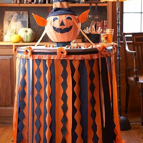 Image of PartyWoo Orange Crepe Paper Streamers 6pcs 492ft Pack of Orange Crepe Paper Streamers for Thanksgiving Halloween Little Cutie Baby Shower Anniversary Autumn Luau Theme Birthday Party Decorations