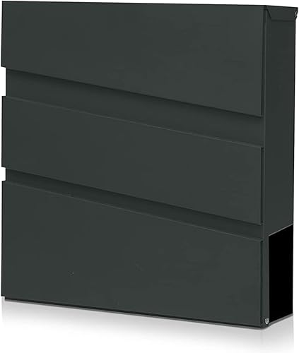 Miniatura 8 de MD021 - Buzón de pared para exterior de casa, caja de seguridad con cerradura y llaves, buzón de correo de metal de acero con compartimento para