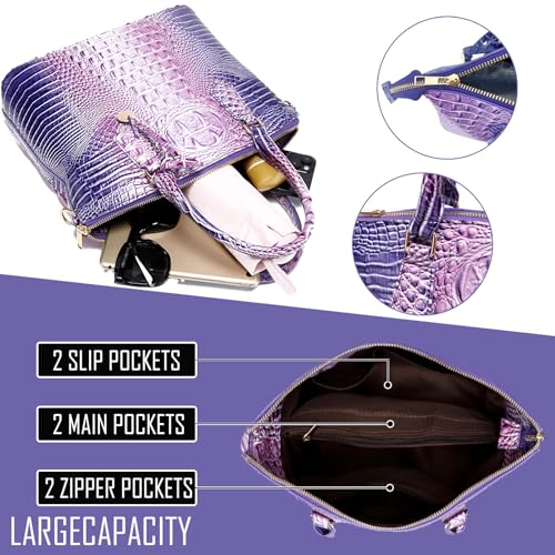 Image of Makcr Joacbv Women Purse Satchel Bag Long Crossbody Classy Tote Bag Top Handle Vegan Leather Ladies Handbags Embossed Pattern