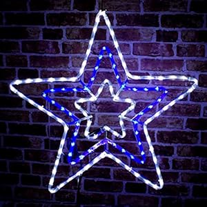 The Christmas Workshop 72590 Bright Star Christmas Window Light | Indoor or Outdoor Christmas Decorations | 120 Blue and…