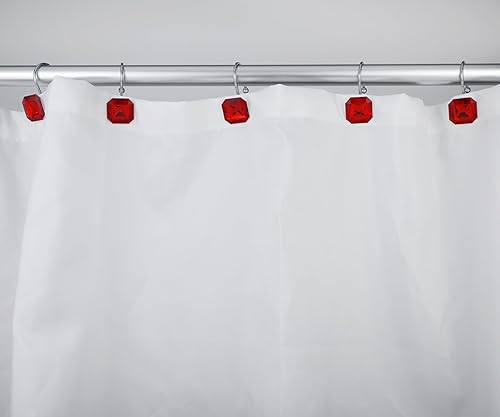 Miniatura 4 de Ganchos de cortina de ducha para baño, acero inoxidable resistente a la corrosión, diamantes de imitación decorativos cuadrados azules ganchos de