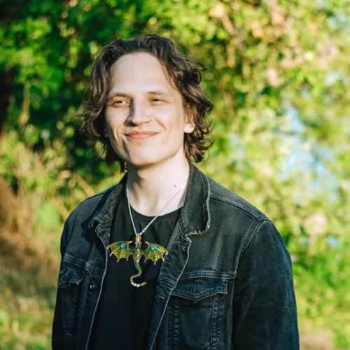 Rrdaily Gothic Dragon Necklace Crystal Enamel Dragon Pendant Necklace Vintage Dragon Animal Necklace Cartoon Flying Dragon Necklace Festival Birthday Jewelry for Men and Women3