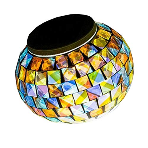 LOVIVER 2pcs Mudança De Cor Mosaico Luzes Solares Bola De Vidro Lâmpadas LED