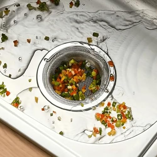 Colador para Fregadero de Cocina con Mango Acero Inoxidable miniatura 3