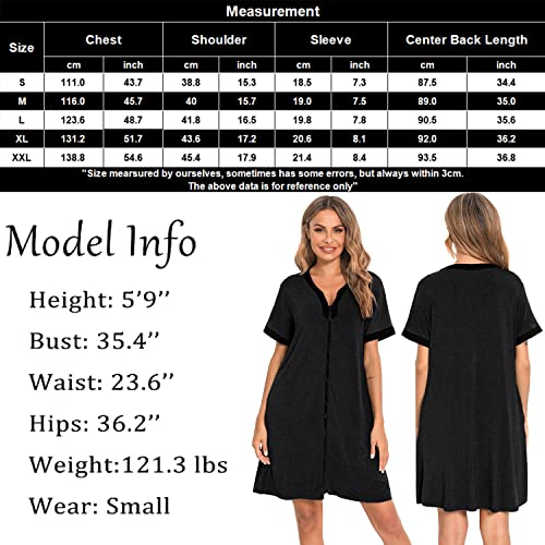 Swomog Womens Zip Upper House Coats Short Sleeve Robe Modal Nightgown Sleepwear Casual Nights With Pockets S-Xxl #TOP5