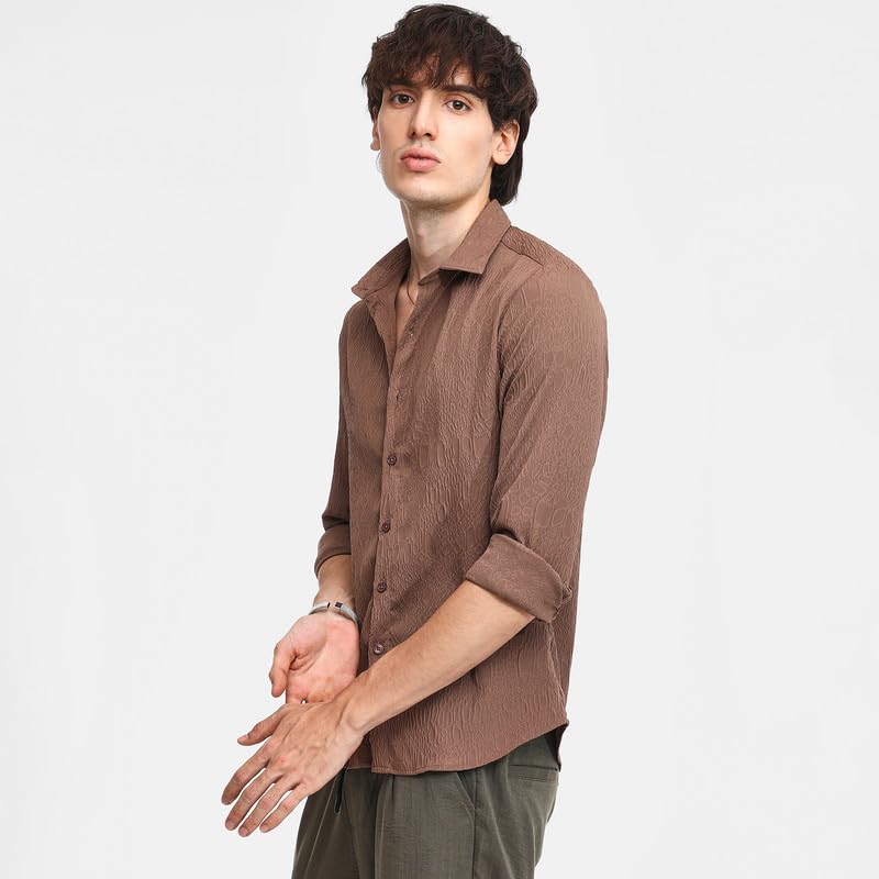 Image of CAHOOT Men's Tartan Plaid Shirt for Casual Wear | Spread Collar | Long Sleeve | Button Closure | Shirt Crafted with Comfort Fit for Everyday Wear