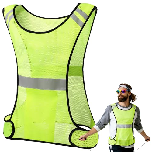 Reflective Running Gears Adjustable Hi Vis Vest with Pocket for Men Women