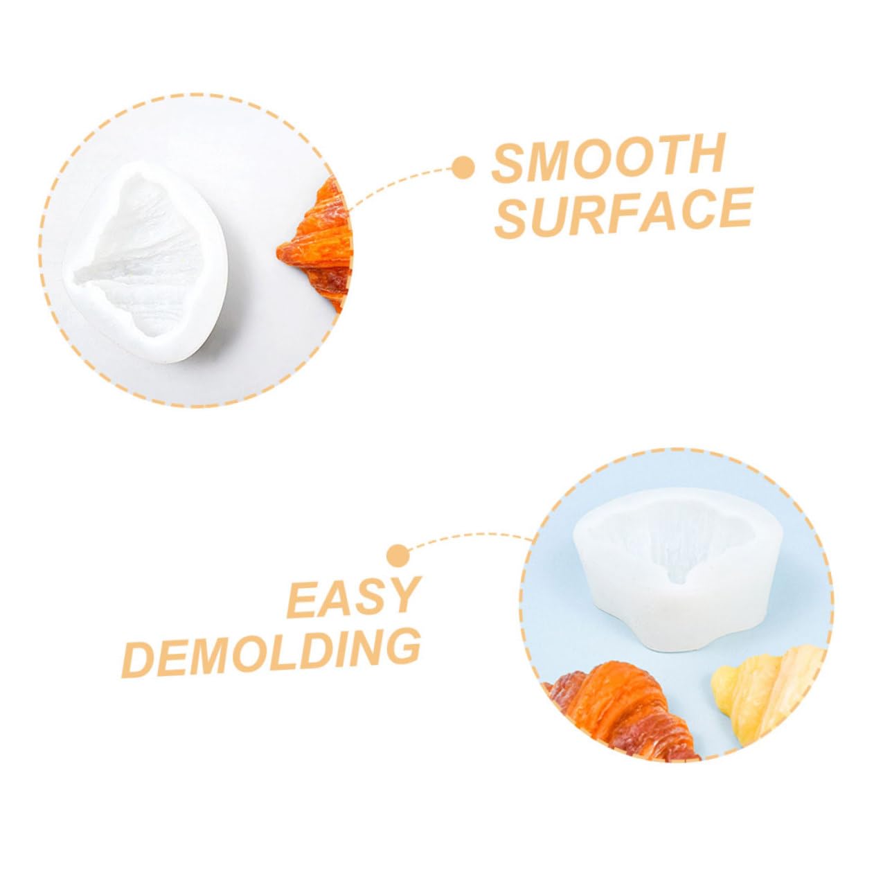 Lot De 5 Moules en Silicone pour Bougies en Forme De Croissant Faits À La Main Matériau Sûr