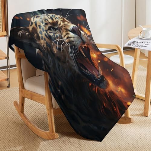 Manta de franela suave de leopardo 130x150 cm para cama de niños y sofá de adultos 5