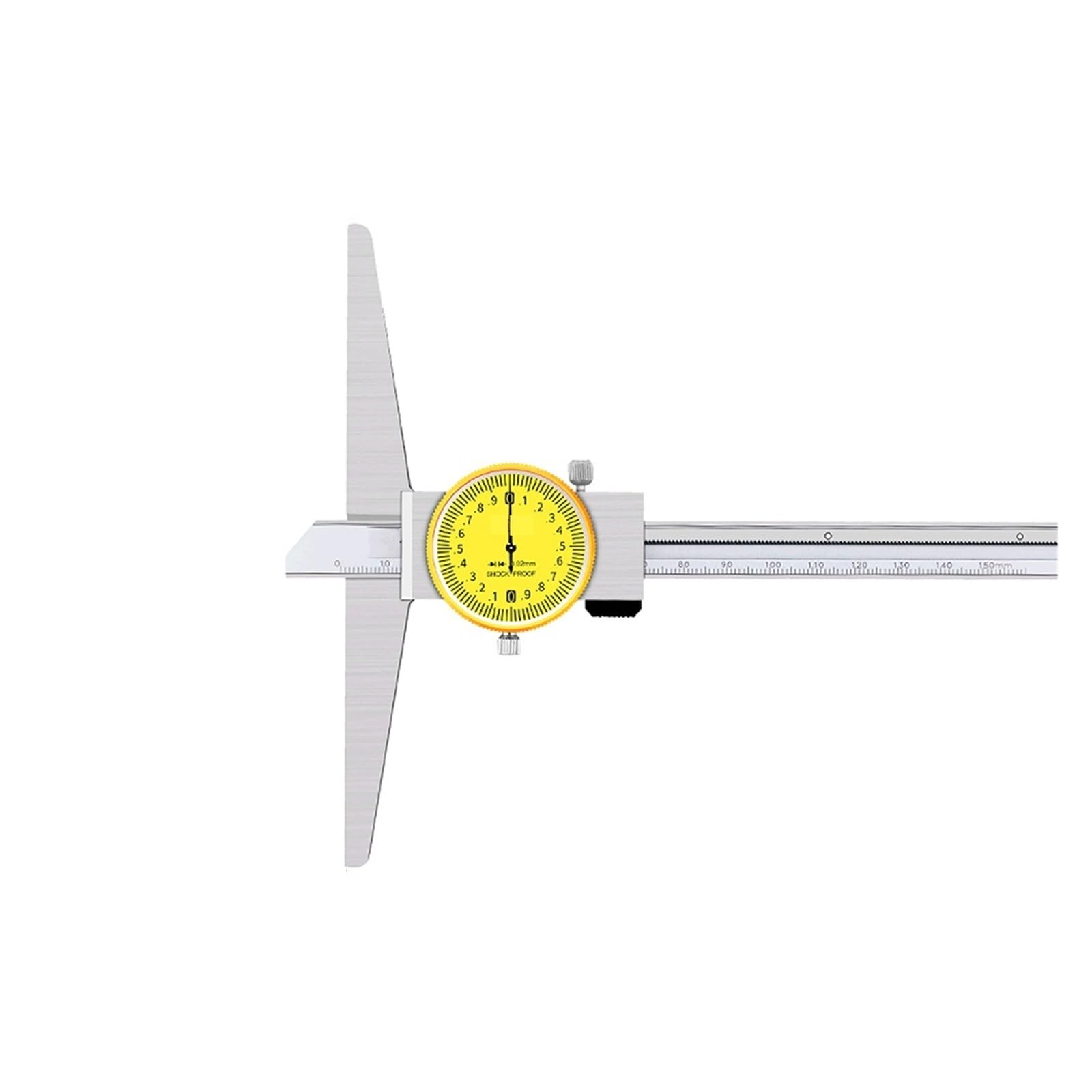 SWENEEN Depth Caliper With Dial Specifications 0-150Mm 0-200Mm 0-300Mm High-Precision Hole Depth Step Measurement Caliper Accuracy 0.03,0-150mm (200mm)