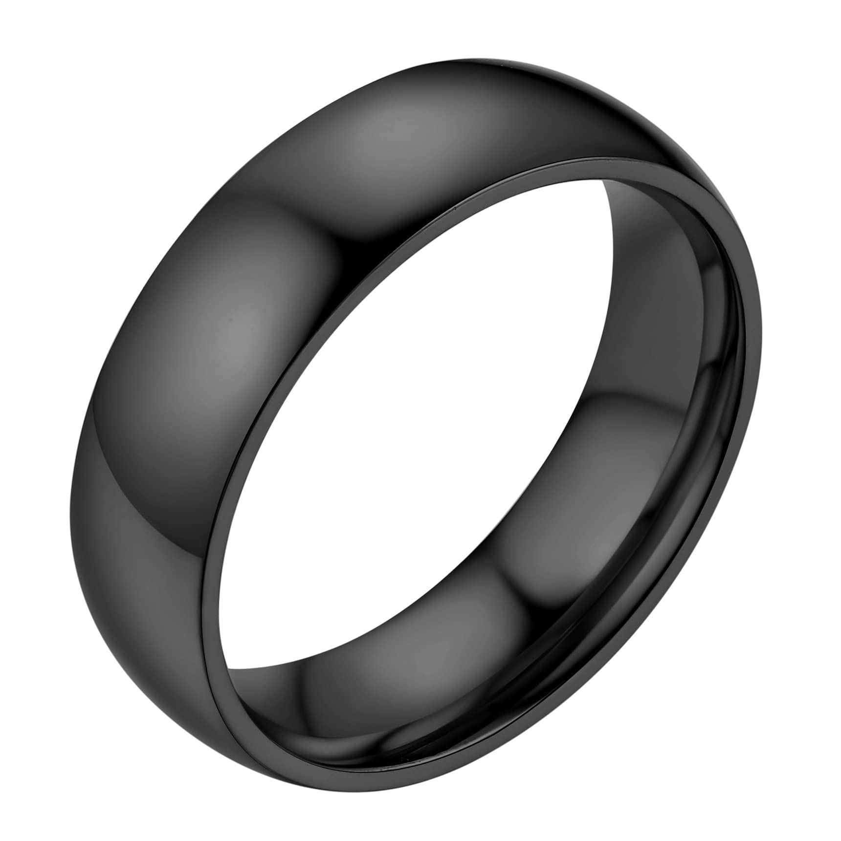 Bestyle Bestyle Anillos Hombre 6mm Anillos Acero Inoxidable Mujer Anillos para Parejas Anillos de Compromiso Tamaño 14.5-27.5