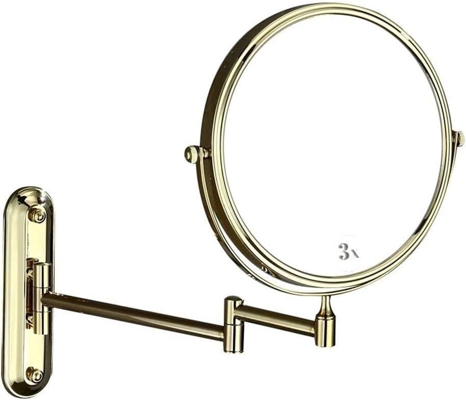 Miroir de salle de bain mural doré pour créer un espace coiffeuse lumineux chez soi