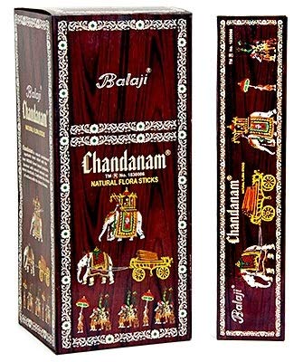 BalajiChandanam Sandal Premium Incense Sticks - Box of Twelve