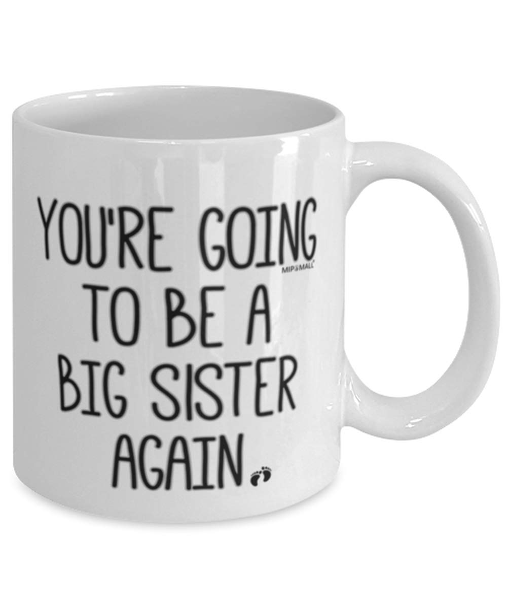 Pregnancy Announcement Mug - Big sister again gifts - You are going to be again - Coffee Mugs - wm9326