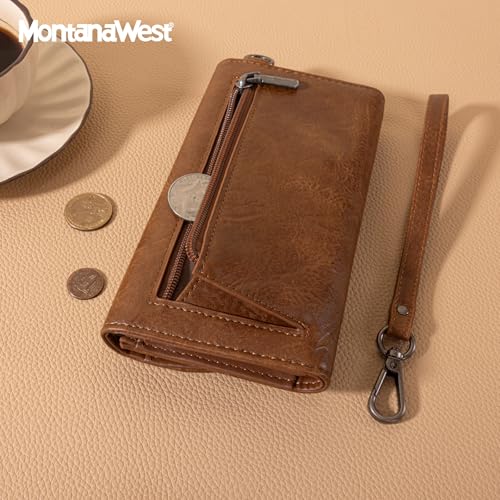 Montana West Wallets for Women Large Phone Wristlet Wallets Trifold Money Organizers with Coin Purse and Wrist Strap4