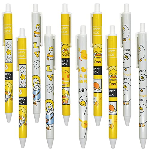 Bolígrafos gel retráctiles diseño pato amarillo x42 miniatura 1