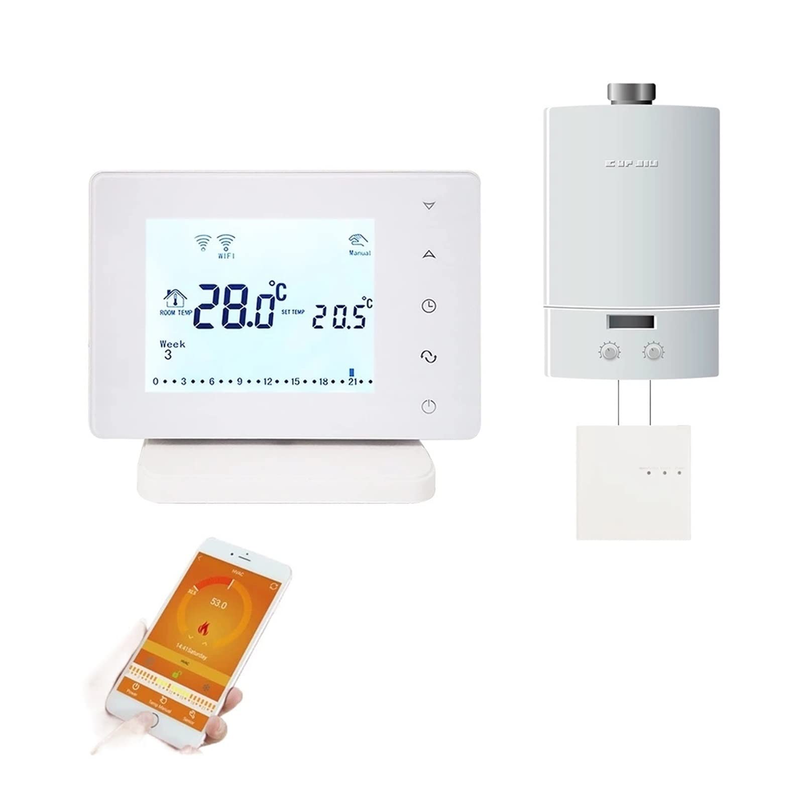 Cyfrowy higrometr termometr wewnętrzny Bezprzewodowy Rf. WIFI Smart Termostat do regulatora temperatury kotła gazowego Usb. Postępowanie z zasilaniem Z wyświetlaczem LCD