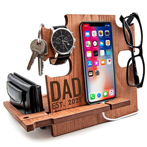 Wooden Docking Station, Personalized Gift for Dad