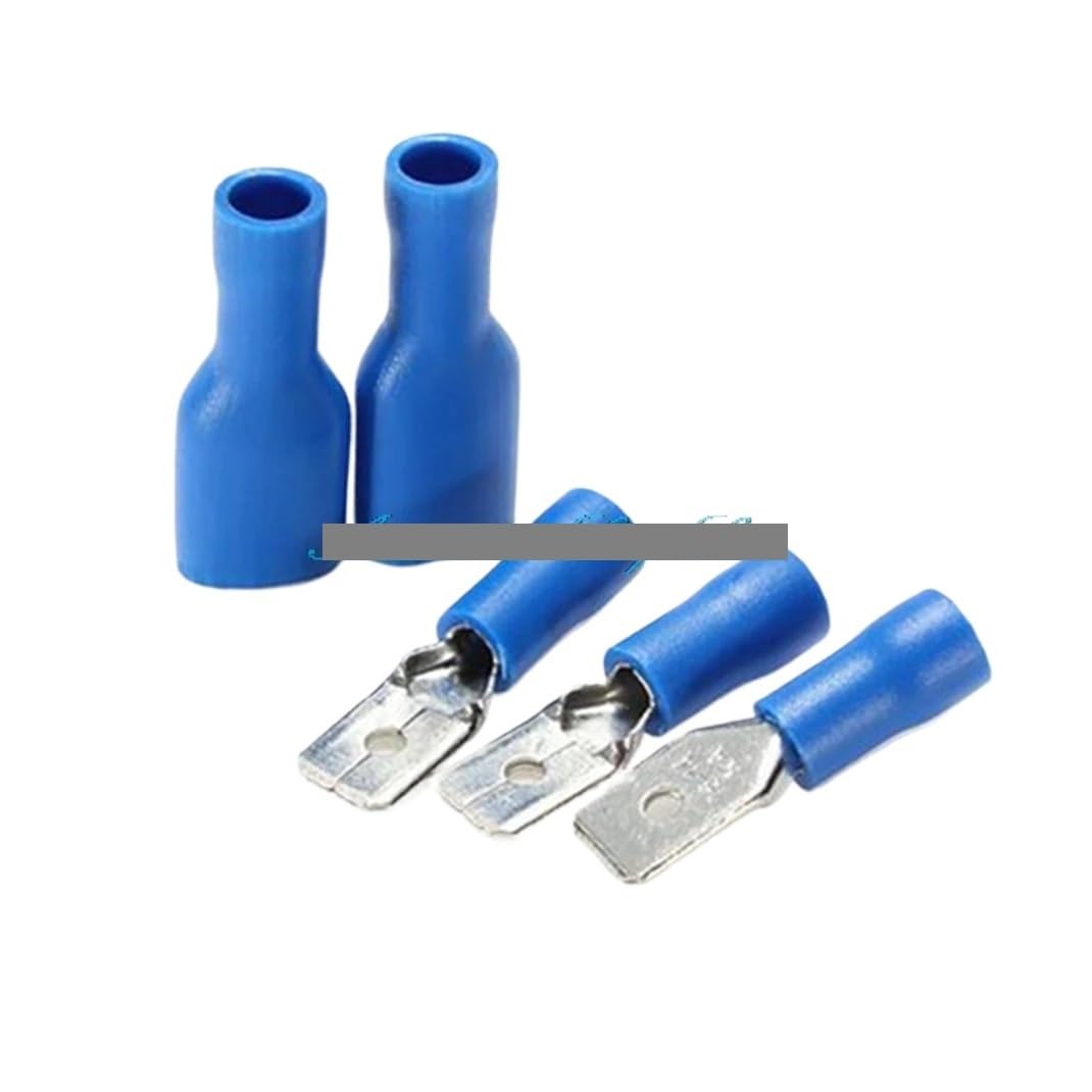 LTRAJUYNH 100PCS 16-14AWG Insulated Spade Crimp Wire Cable Connector Splice Terminal 50/Male+50/Female Kit Insulated Spade Connectors