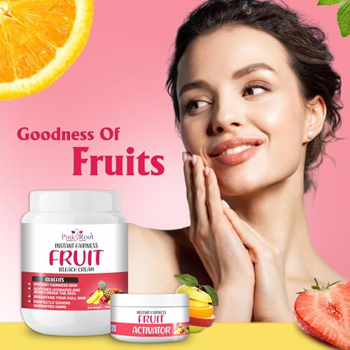 Image of Pink Root Fruit Bleach Cream with Activator 1Kg, for Instant Fairness of Skin, Reduces Dark Spots & Gives the face Soft, Radiant & Luminous Effect|| Bleach Cream For All Skin Types