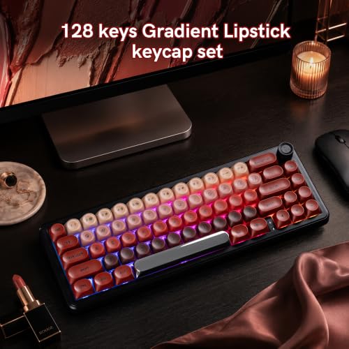 Image of dagaladoo Red Lipstick Keyboard keycaps, PBT keycaps Jelly | Dye Sublimation,128-keys Custom keycaps for 60% 65% 75% 100% MX switch Mechanical Keyboard