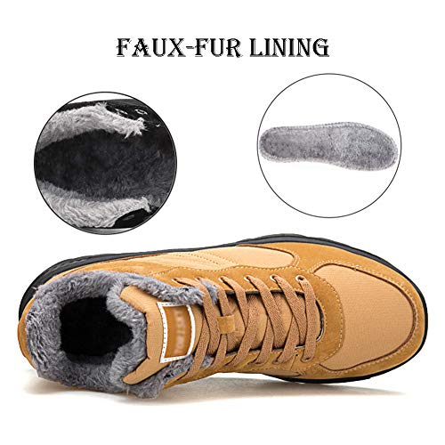Image of UPSOLO Mens Winter Trekking Backpacking Snow Boots Water Resistant Shoes Anti-Slip Fully Fur Lined Casual Lightweight Hiking Boot