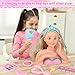 Hair Styling Doll Head Makeup Kit Girls Toys,Pretend Play Hair Salon Toy With Real Cosmetics Nail Polish,Hairdryer Curling Iron Hair Accessories Beauty Stylist Kit Girl Gifts 3 4 5 6+ Years Old