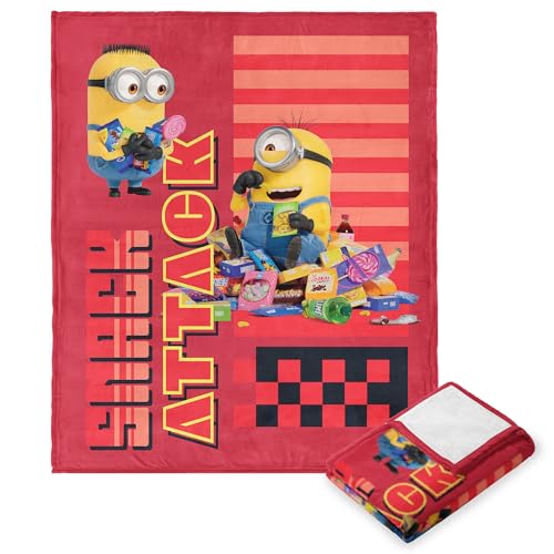 Northwest Despicable Me 4 Cloud - Manta de felpa súper suave, 50 x 60 pulgadas, Minion Snack Attack