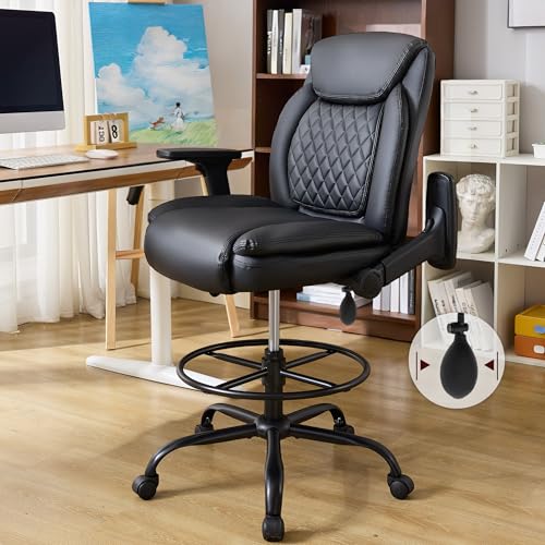 Drafting Chair with Inflatable Lumbar Support