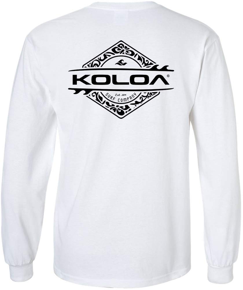 Koloa Surf Mens Diamond Thruster Logo Long Sleeve T-Shirt-Tall-XLT-White/b