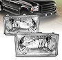 AmeriLite for 1999-2004 Ford Super Duty F-250/F-350/F-450/F-550 | Excursion Chrome Headlights Beams Pair - Passenger and Driver Side