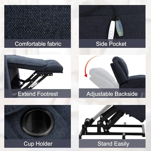 Sillón eléctrico reclinable con levantador y amplio asiento miniatura 5