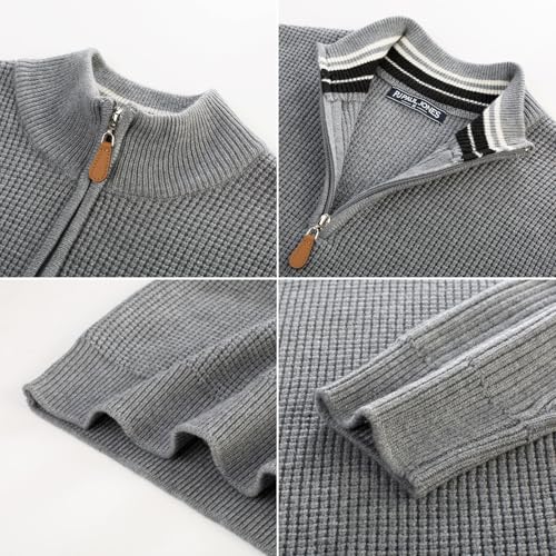 PJ PAUL JONES Mens Quarter Zip Pullover Sweaters Casual Texture Mock Neck Polo Sweater2