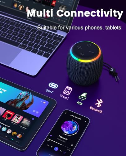 Image of LENRUE Bluetooth Speaker, Wireless Speaker with Dynamic Light Show, Crisp Sound, TWS, Portable Speaker for Phones, Tables, Indoor, Outdoor