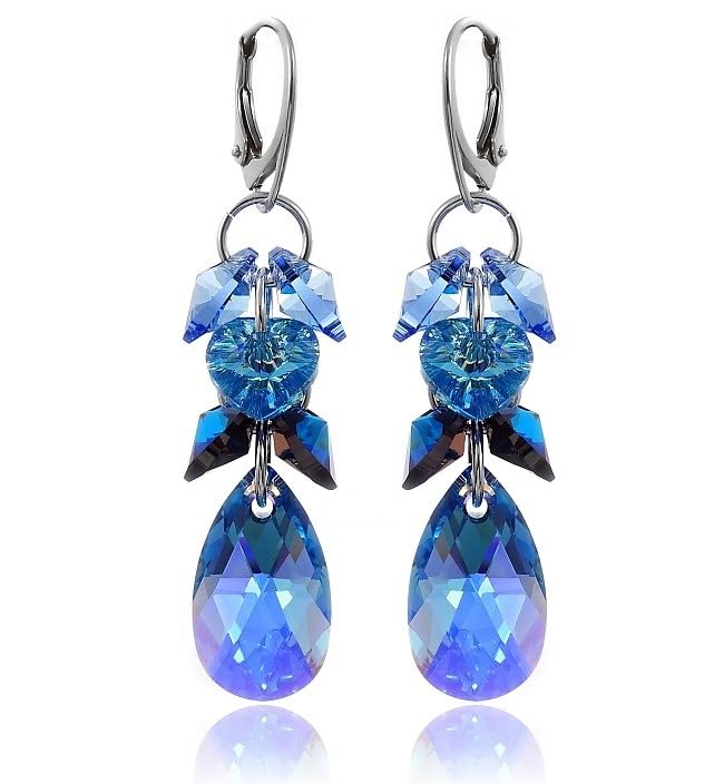 Boucles d'oreilles mars argent 925 Aqua Zodiac cadeau idéal