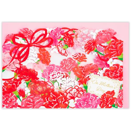 ホールマーク グリーティングカード 母の日カード カーブ リボンカーネーション 844-233