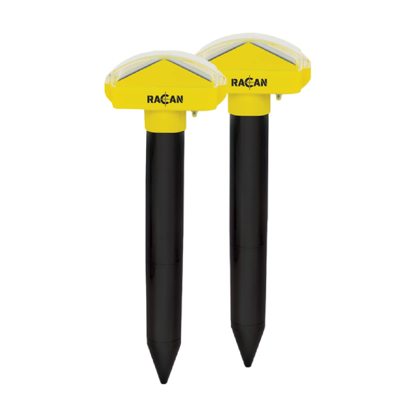 Racan Solar Sonic Mole Repeller Twinpack - Humane Lawn Protection with Self Charging Solar Power and Quad Pulse Technology, Covers up to 120m2