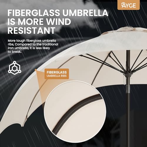 Ayge 9FT Large Outdoor Patio Umbrella