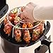 Air Fryer Barbecue Grill Vertical Barbecue Kebab, Stainless Steel BBQ Kabob Set, Air Fryer Accessories, With Round Hanging (Stand + 12 Skewers)