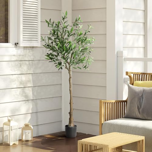 LEADZM Künstlicher Olivenbaum 150cm kunstpflanze Künstliche Pflanzen Olivenbaum Künstlich Kunstbaum wie echt für Balkon Wohnzimmer Büro (150cm)