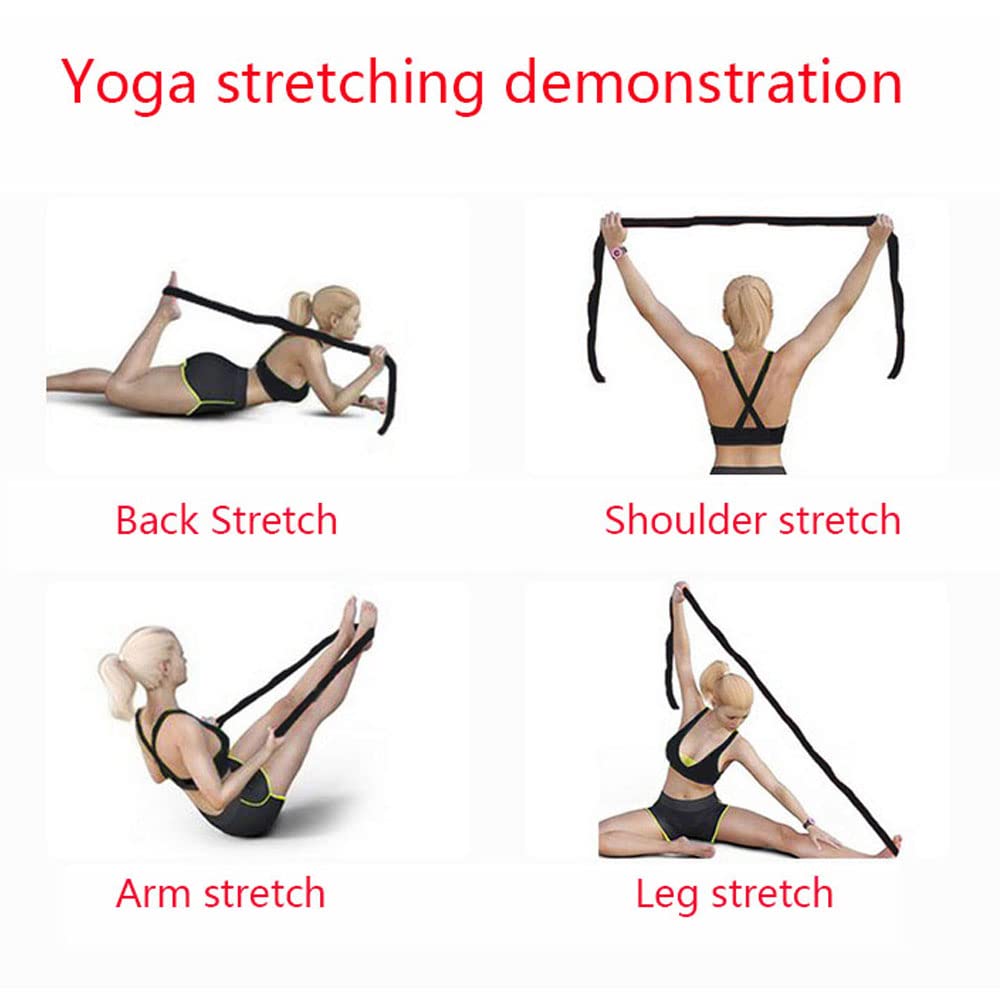 Elastisches Fitnessband 2er-Set – Yoga-Gurt Mit 8 Schlaufen, 90x4 Cm, Für Dehnung, Pilates & Gymnastik – Nylon, Blau/violett