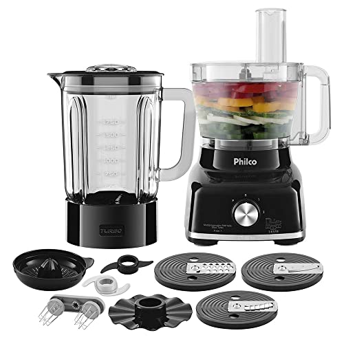 Multiprocessador PMP1600P Glass Turbo 9 em 1 Philco 1400w Preto 127v