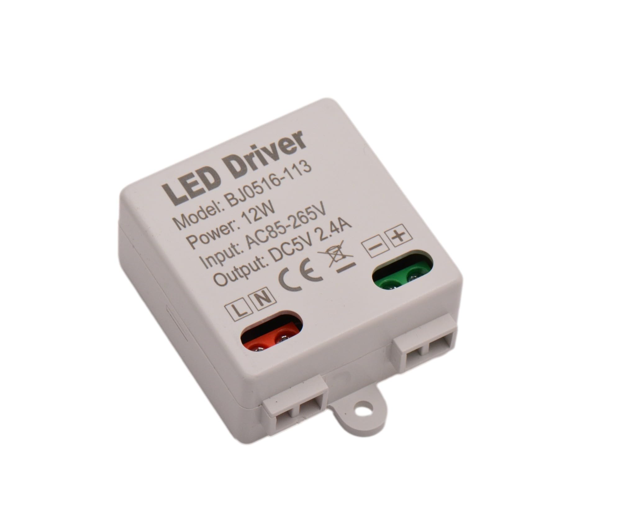 Micro Alimentatore Trasformatore 5V 12W 2,4A 45x41x20mm Output Tensione Costante 86-265vac Per LED