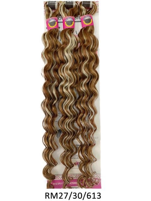 Janet Collection Nala Tress 3X EZ SPLIT Pre-Sectioned Pre-Stretched Braid Knotless Extremely light weight BREEZE WAVE 56 Inches value pack (56”, Color #1B)