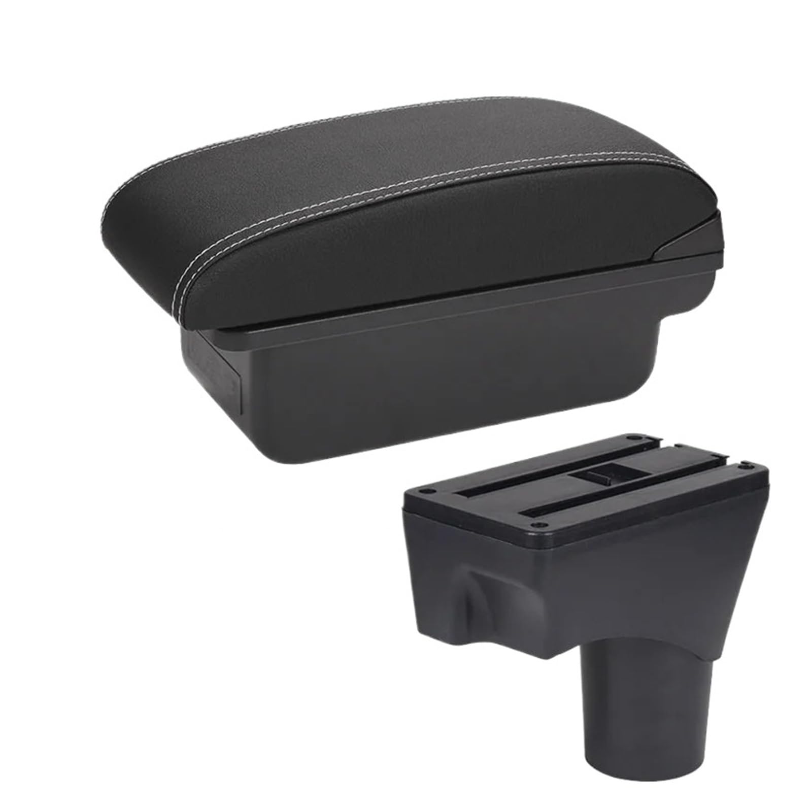 Hguvsjd Armrest Box For Nissan For March For Micra K13 MK4 IV For Sunny 2010-2022 Center Console Armrest Storage Box Car Armrests(C black white NO USB)