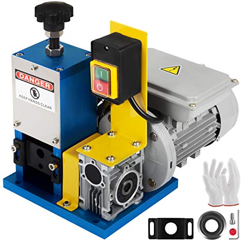 Happybuy Cable Wire Stripping Machine 0.05 -0.98 , Automatic Electric Wire Stripping Machine 1 Channel,Portable Blue Wire Stripper Machine Tool Including A Extra Blade,for Scrap Copper Recycling
